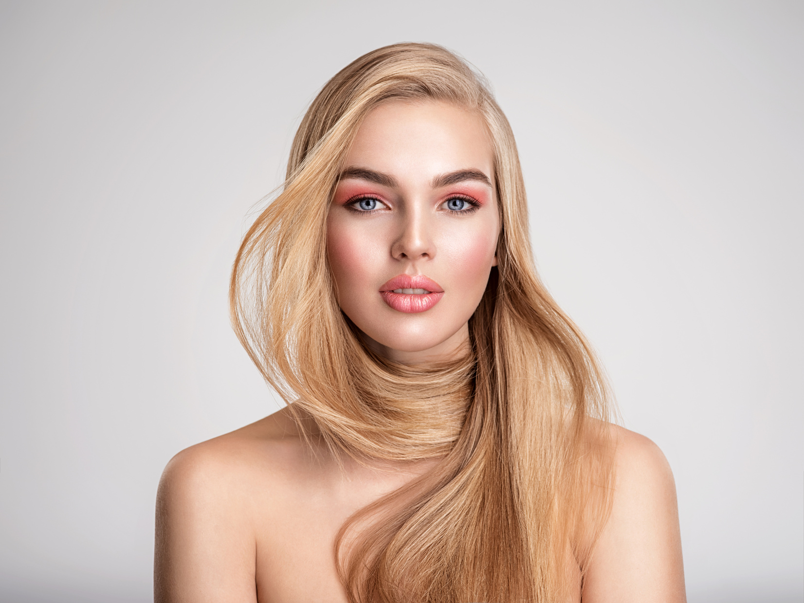 Portrait of a Beautiful Woman With Long Hair